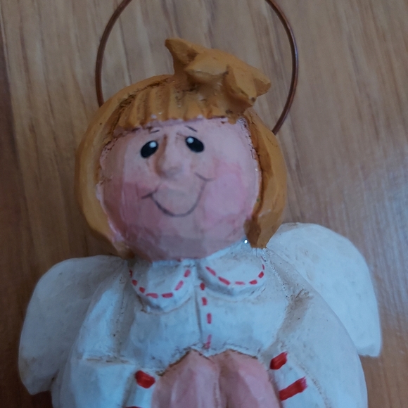 Vintage Midwest of Cannon Falls Wood Folk Art Angel With Halo by Eddie Walker - Picture 6 of 7